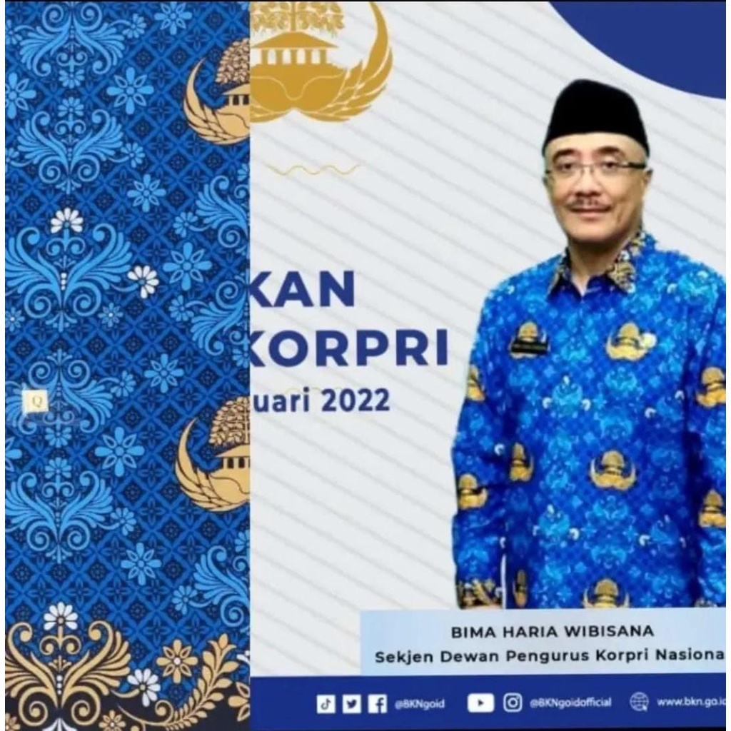 Kain Batik KORPRI MOTIF BARU 40s &amp; 50s - Tahun 2022 / Original Cotton / Seragam Batik Korpri PNS / Lebar 115 Meter