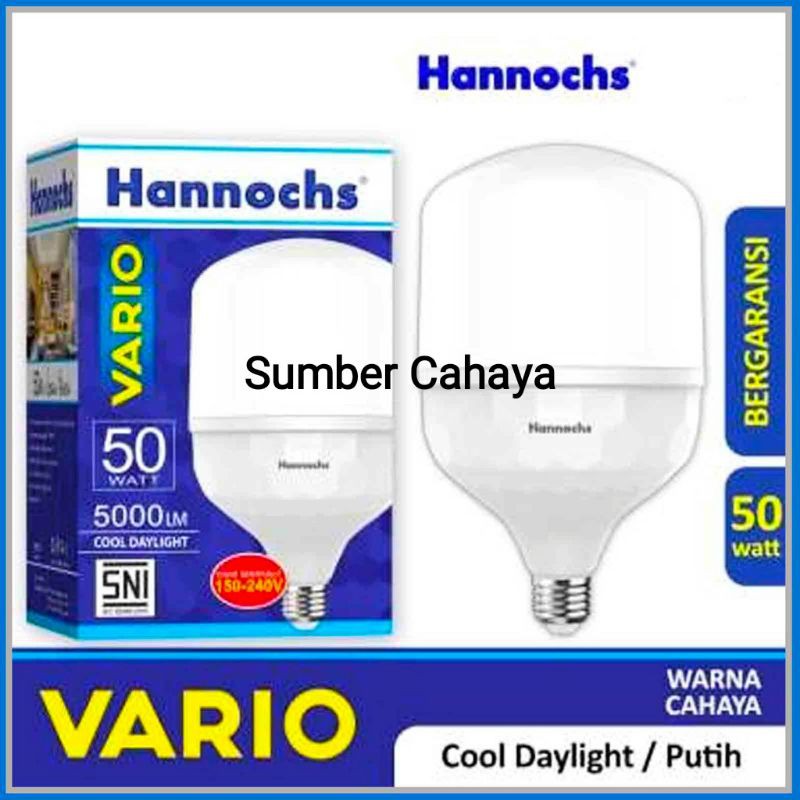 Lampu LED Hannochs 50Watt Putih/Cool Daylight (50Watt)