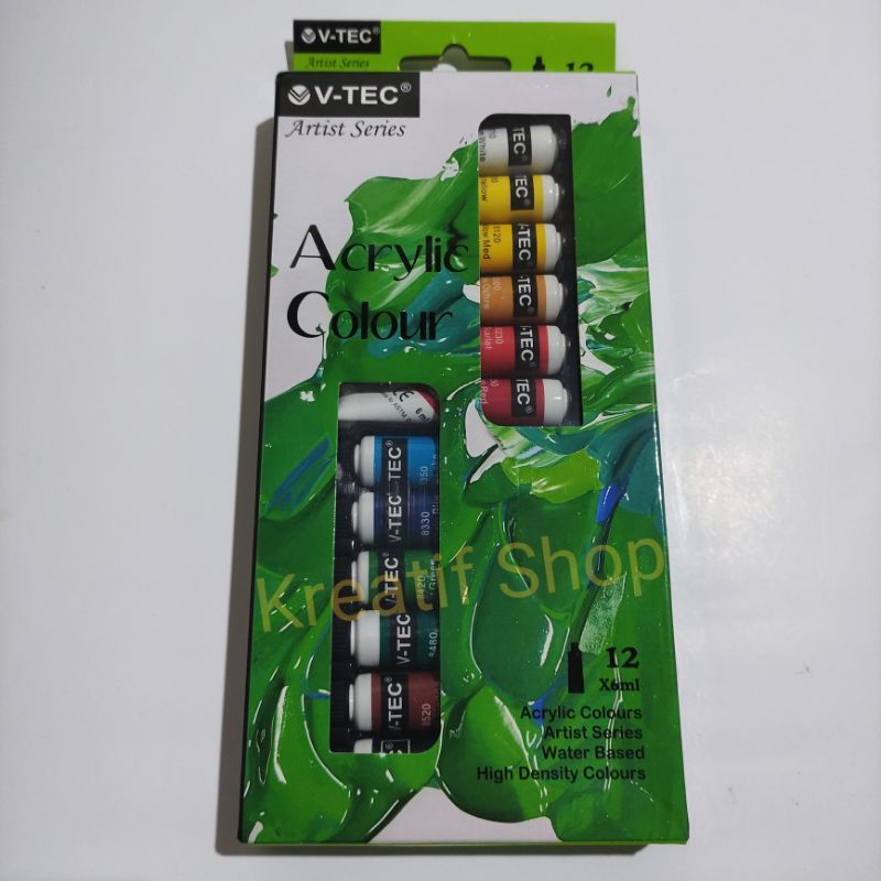 

Cat Akrilik V-Tec 6 ml 12 warna Seni Kanvas Kerajinan Clay Craft Mainan