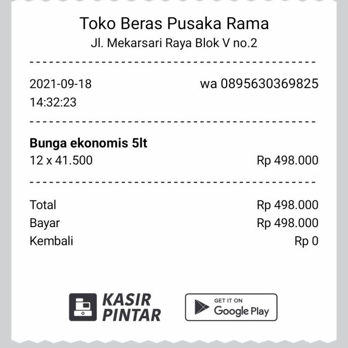 

Beras Bunga Ekonomis 5Lt X12Pcs