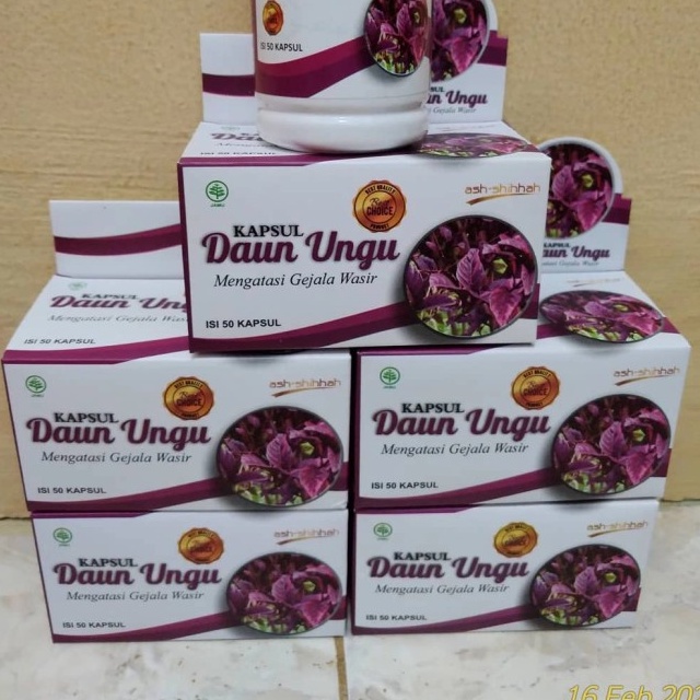 Kapsul Herbal Daun Ungu ORIGINAL BPOM Obat Ambeien Wasir Ambeyen Ampuh Benjolan Asli Ash Shihhah Obat Wasir Ampuh Ambeien Ambeyen Ambien Hemoroid Herbal Paling Ampuh 100% ALAMI BPOM