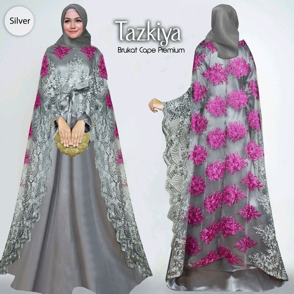 DIJUAL MURAH razkiya silver gamis brukat pesta premium