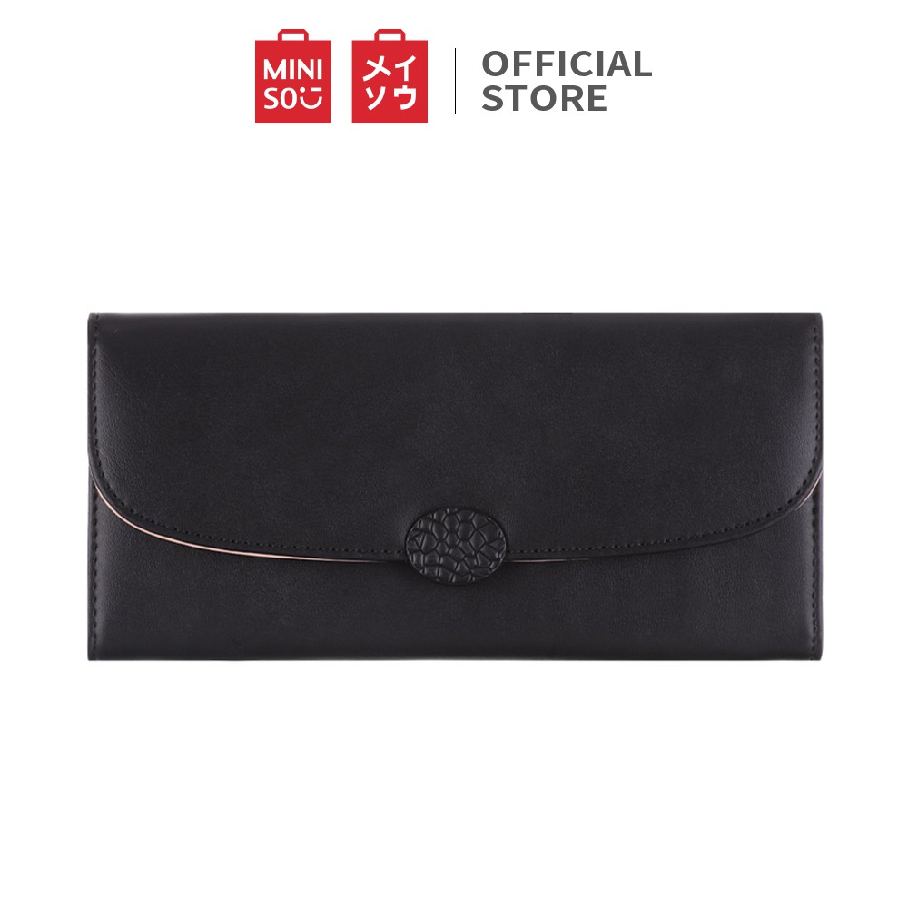 Miniso Simple Hardware Dompet Wanita Panjang 3 Lipat Kecil Wallet Simple Elegant Lucu Shopee 