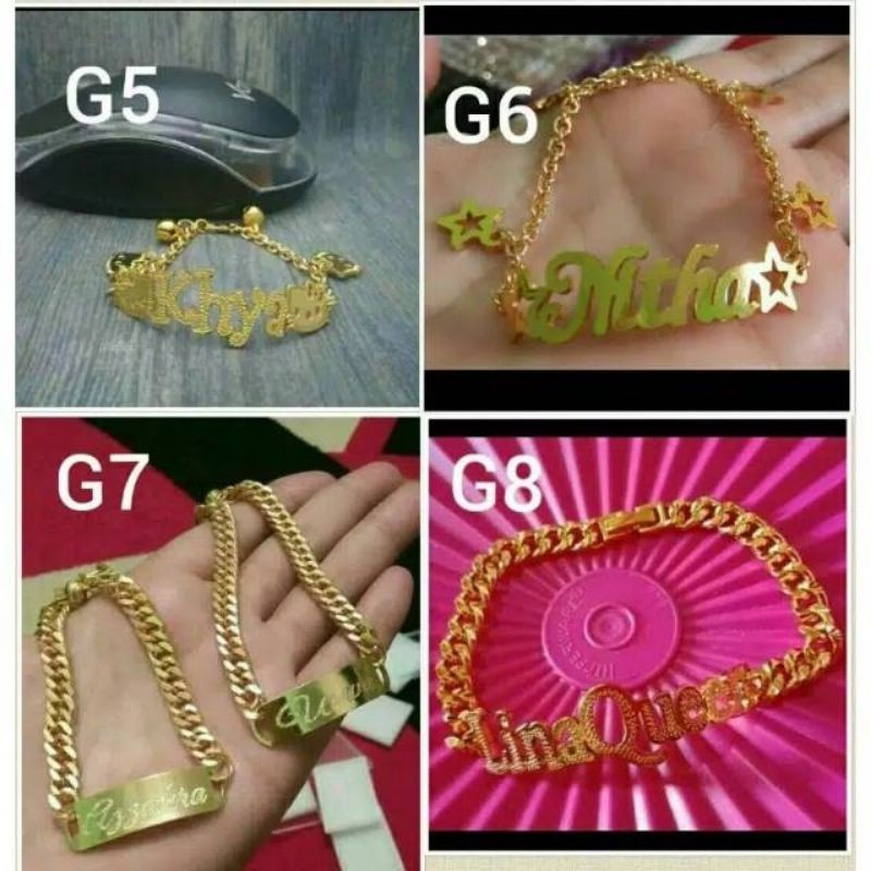 gelang custom ukir nama lapis emas24k