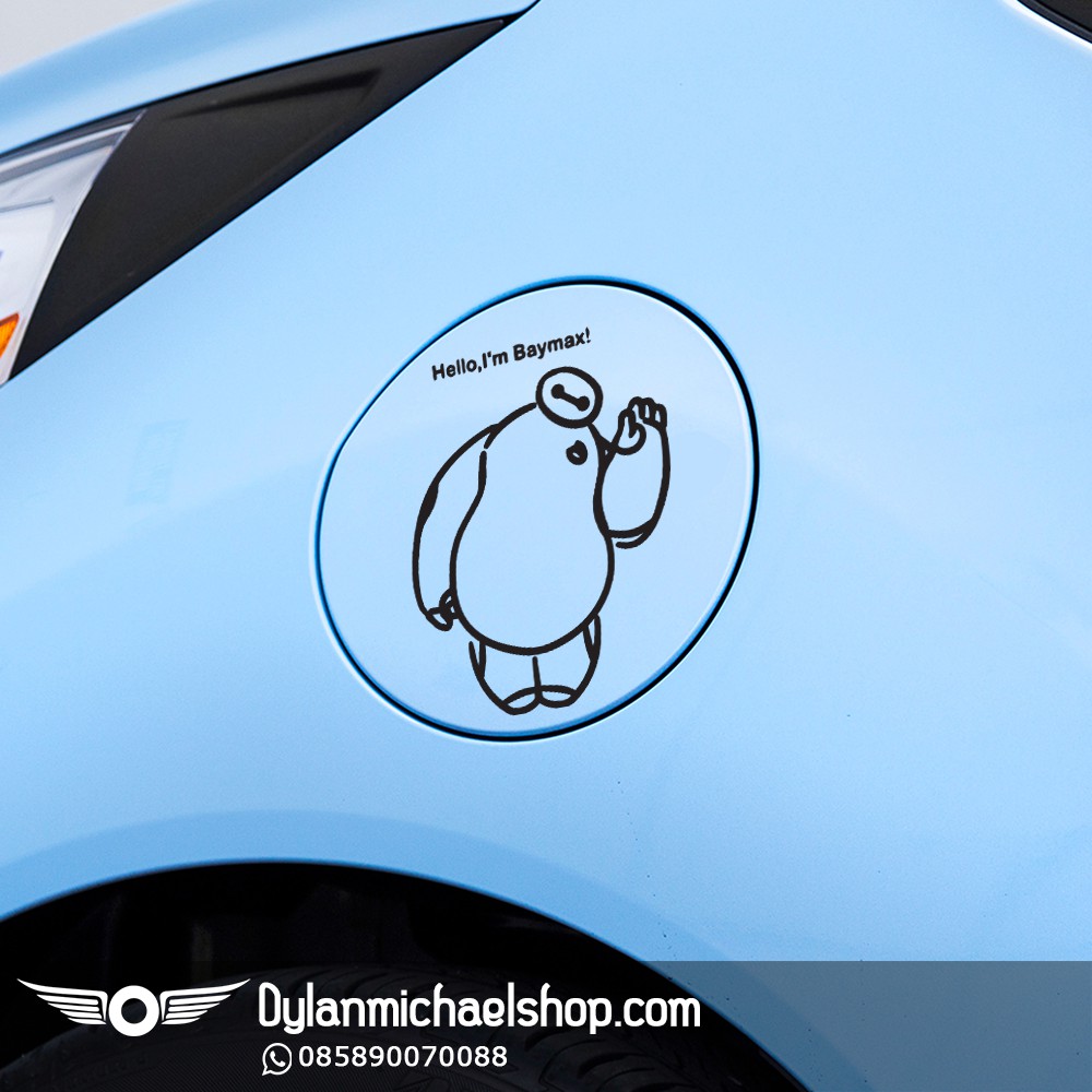 Stiker Mobil Tangki Bensin Hello I'm Baymax Car Cover Fuel Sticker