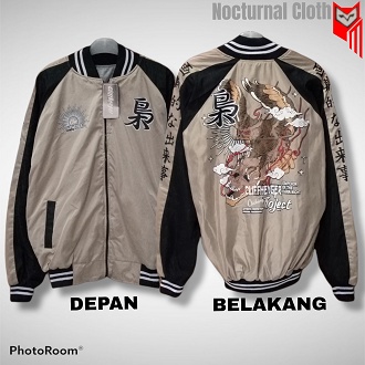 Jaket Sukajan Premium Pria Wanita Jaket Sukajan Neko Samurai Memphis Jaket Sukajan Pemotor High Qual