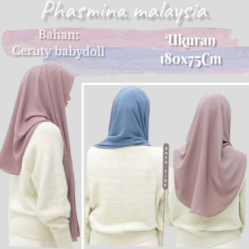 OVAL PASHMINA CURVE MALAY  PASMINA HIGH QUALITY100% ORIGINAL100%