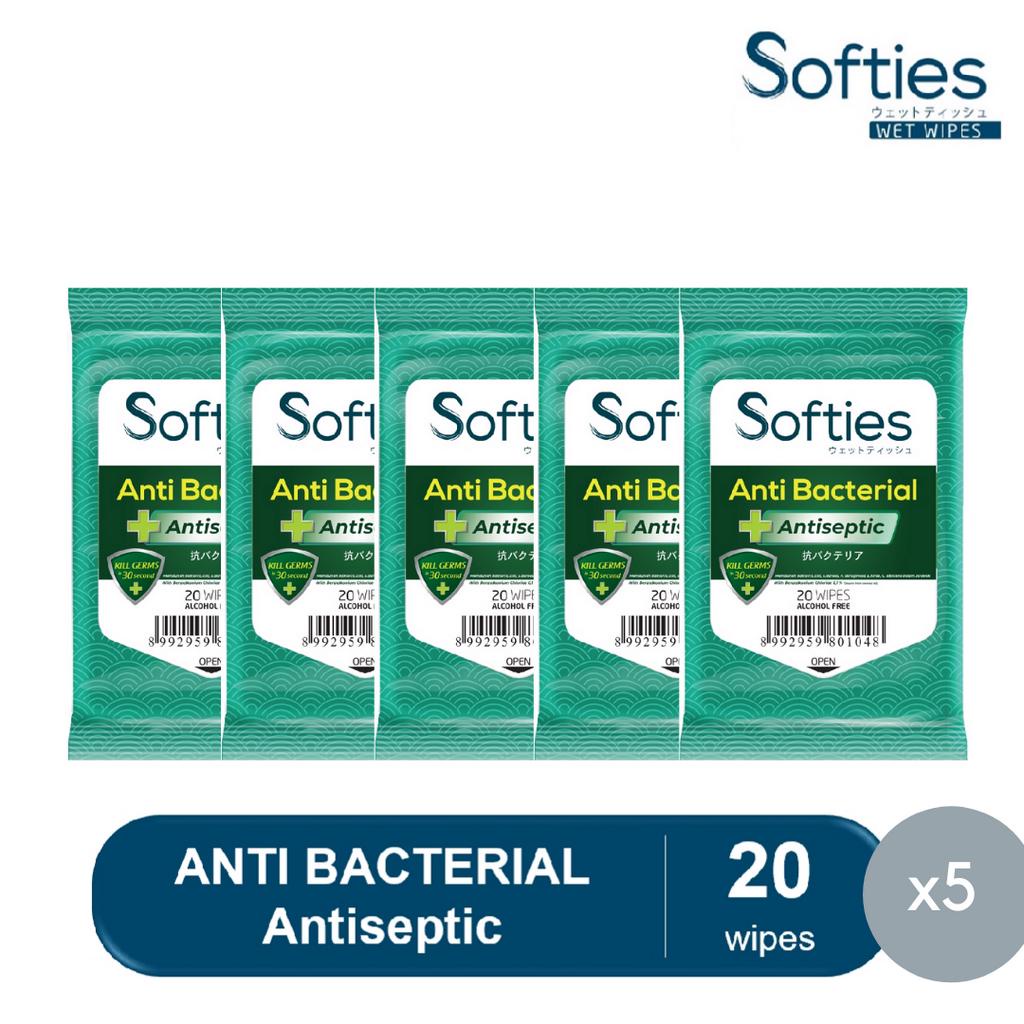Softies Tissue Antibacterial + Antiseptic 5 x 20s