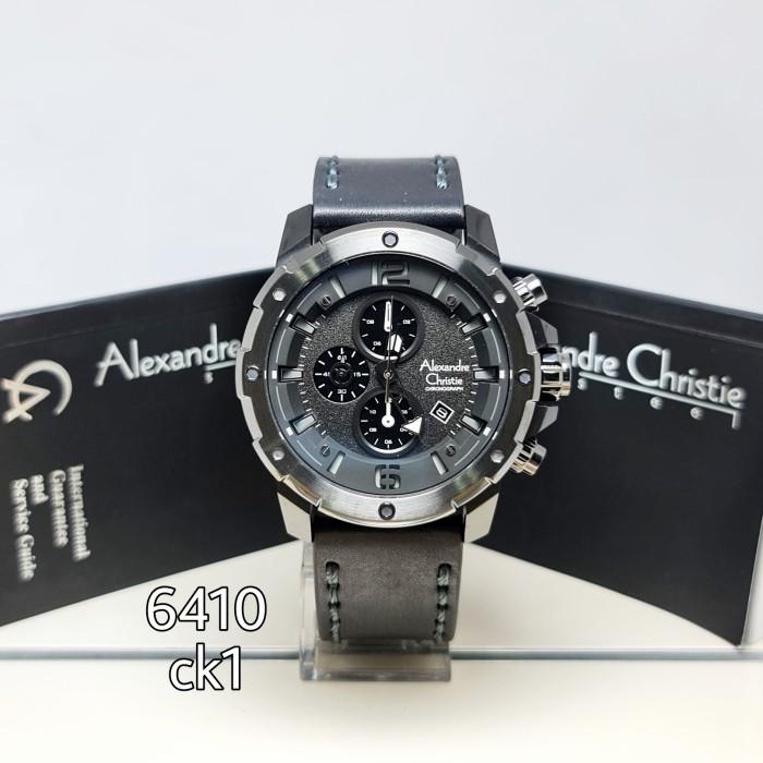 jam tangan pria kulit alexandre christie ac6410mc 6410 original - fullblack