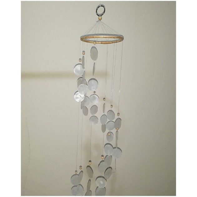 Lonceng Angin Kerang Simping / Genta Angin / Hiasan Gantung / Tirang Kerang / Tirai Kerang Simping