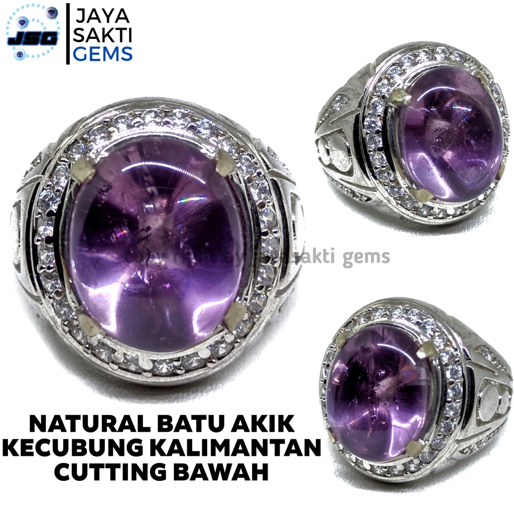 Natural Batu Permata Kecubung Kalimantan Cutting Bawah KK01