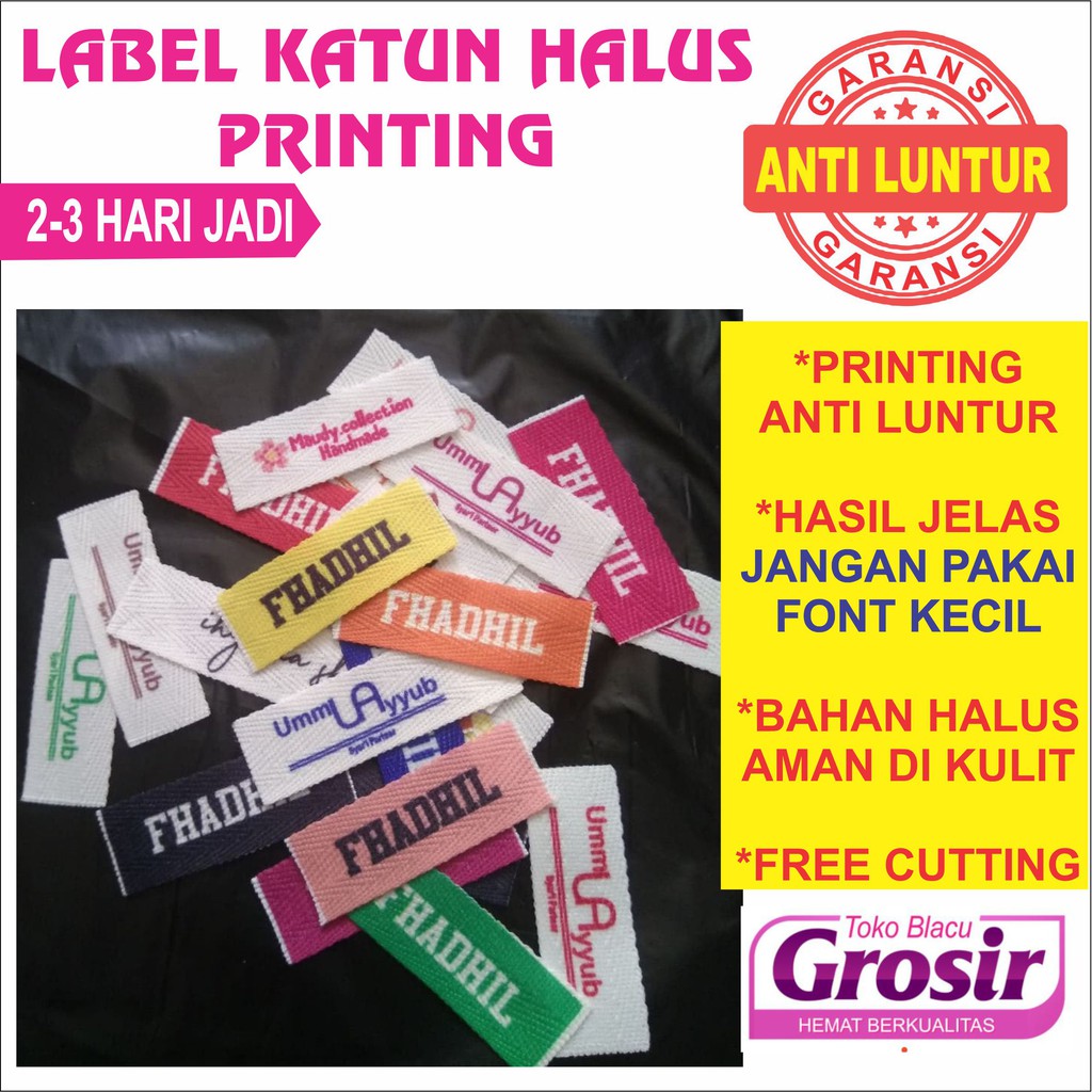 

Label baju murah // Label cotton piterban // Label katun PRINTING