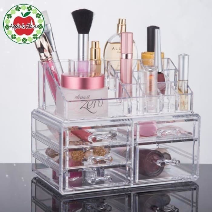 RAK KOSMETIK STORAGE - Cosmetic Acrylic Storage Box Non Kaca | Shopee