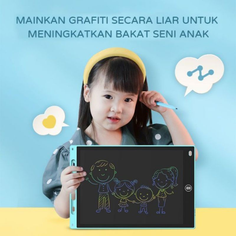 LCD Writing Tablet 12 INCH / Writing Pad /Drawing Pad / LCD 8.5 Inch 10 Inch 12 Inch Writing And Drawing Tablet Papan Tulis Menggambar Anak /LCD TABLET EDUKASI ANAK / DRAWING WRITING TABLET Belajar Sekolah / Papan Tulis Digital