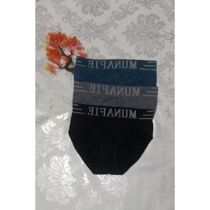 3PCS Celana Boxer Premium segi tiga Bahan Rajut Cd Pria Import Boxer Polos