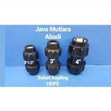 Socket polos HDPE 4''Sambungan ke selang PE Hitam selang PDAM 4''