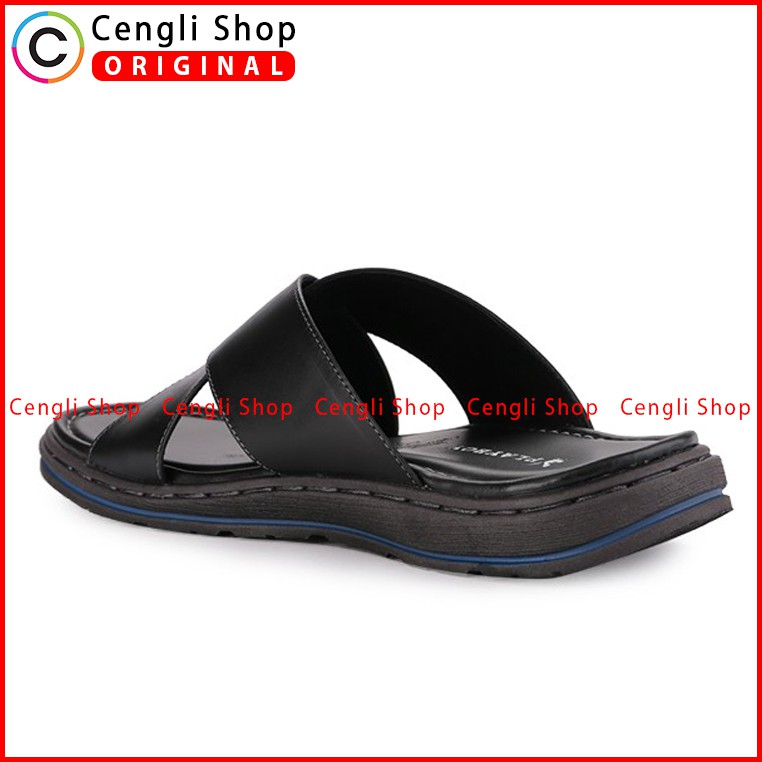 PLAYBOY SANDAL KULIT CASUAL PRIA ORIGINAL TERBARU BRANDED PLD8 HITAM