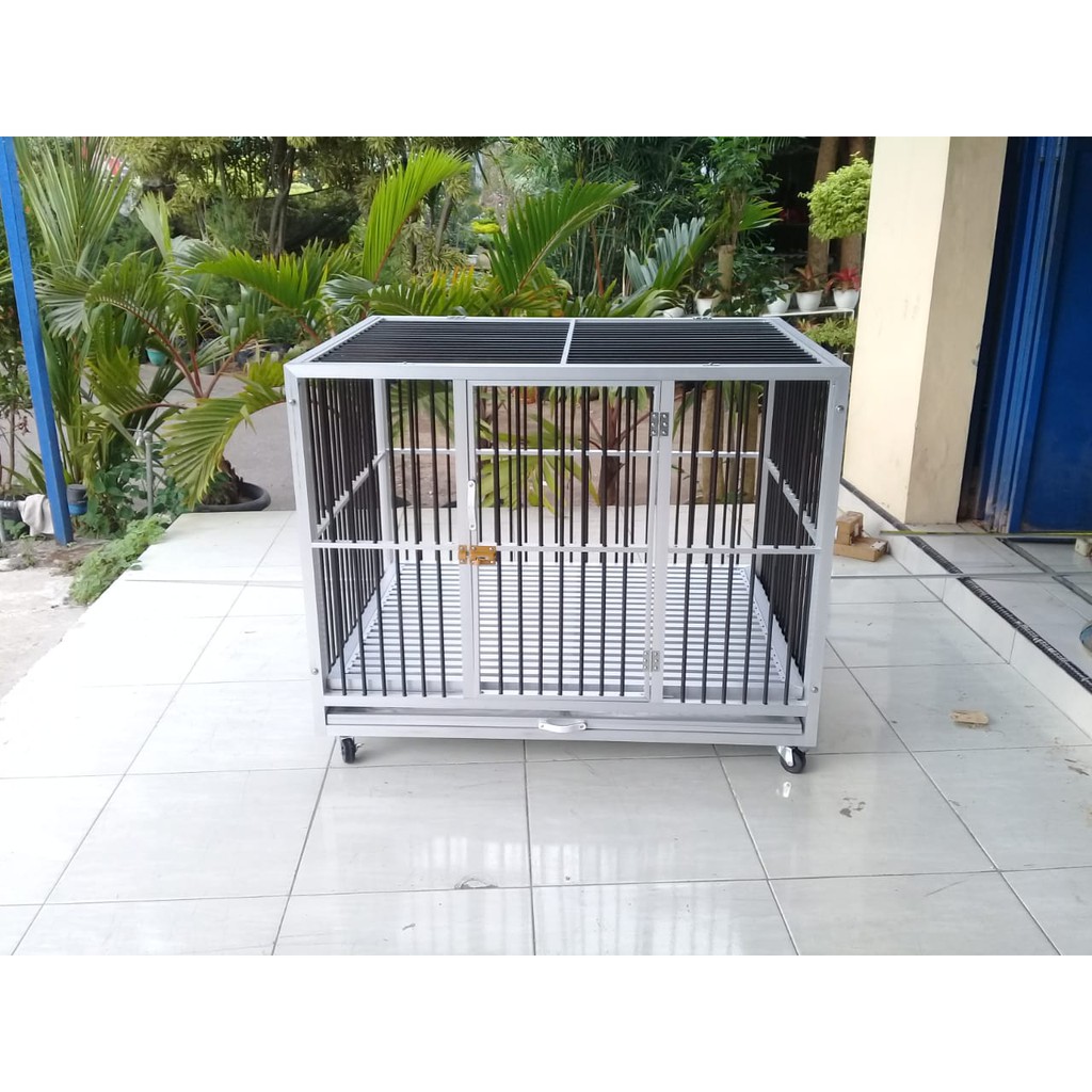 Kandang kucing uk 100x70x75 pakai roda kunci  Shopee Indonesia