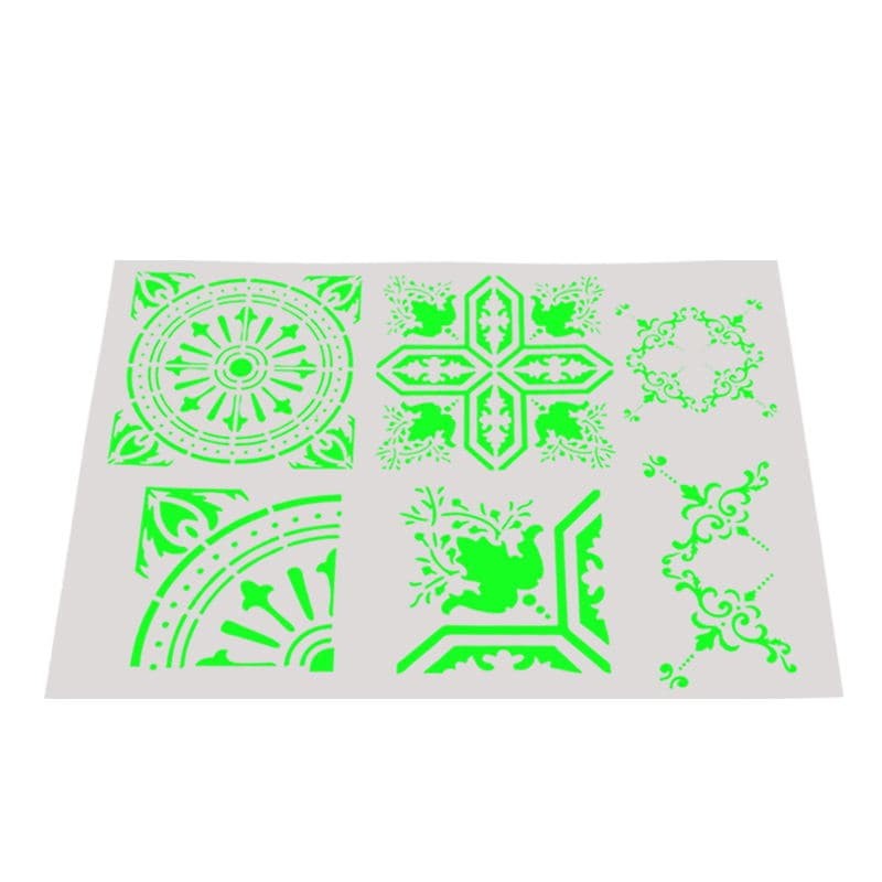 Plastic Stencil - Six Wall Painting Pattern (29,5x21,0cm)
