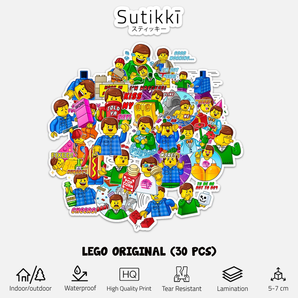 Sutikki | Sticker Pack Lego Original Originals Origin Character Stiker Laptop Vinyl Tumbler Sepeda