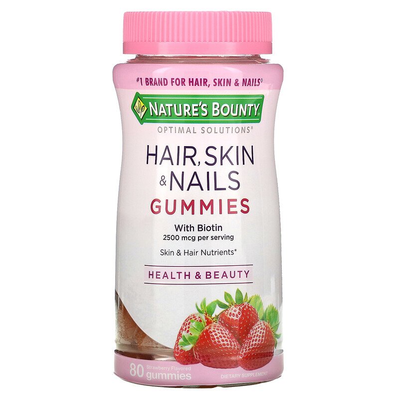 Natures Bounty Hair Skin & Nails with Biotin 2500 mcg 80 Gummies