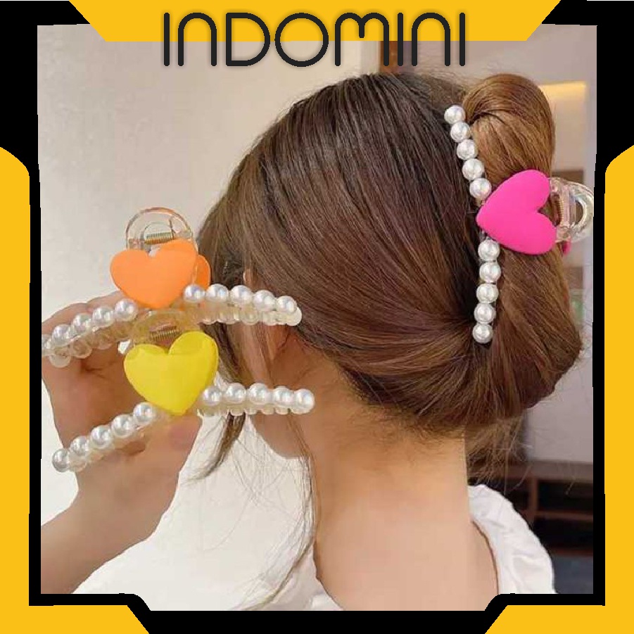 INDOMINI R567 JEPIT RAMBUT KOREA LOVE PINK AKSESORIS WANITA IMPOR FASHION JEDAI CEPOL KONDE JEPITAN MANDI MAKE UP