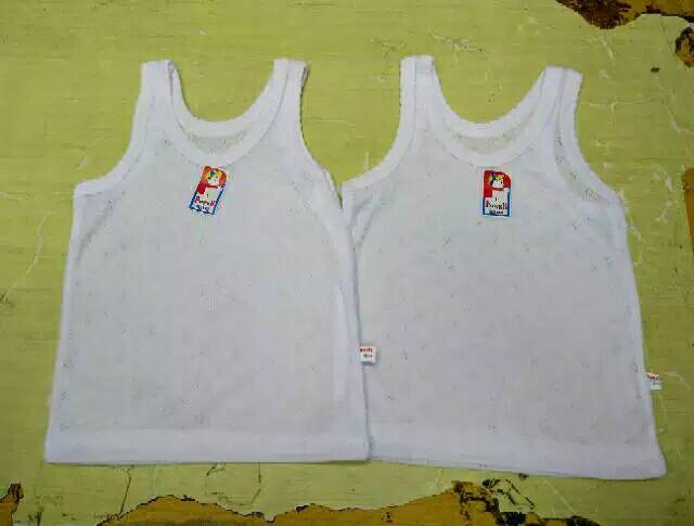 Singlet bayi putih / warna Power kids 12pcs