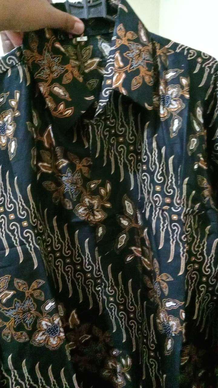 Kemeja Batik Pria Lengan Panjang Size M L Xl Xxl Bswart Batik Hrb026 Kenongo Hem Panjang Padi
