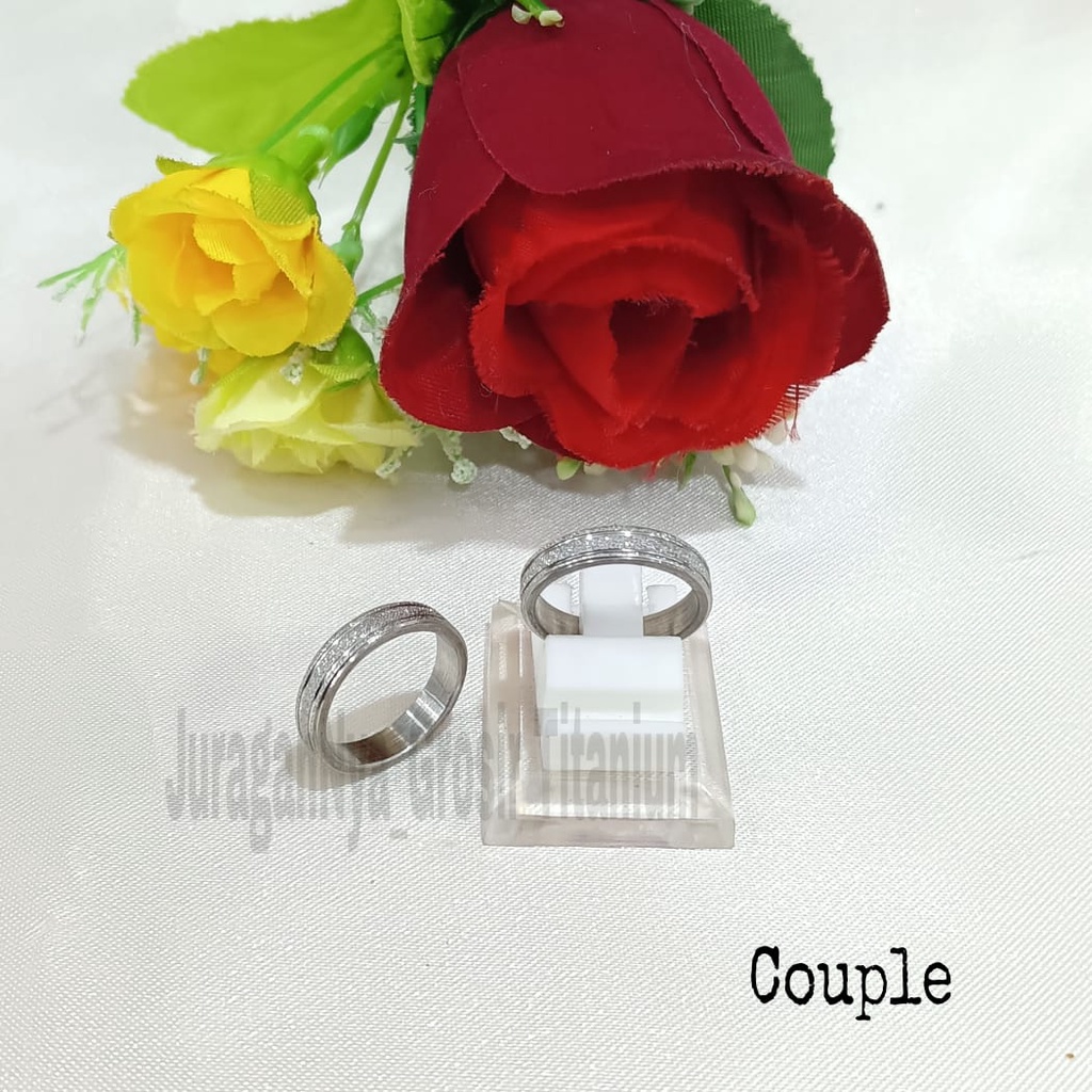 CINCIN Titanium PART 3SILVER COUPLE/PASANGAN  perhiasan fashion Korea anti karat&amp;anti luntur