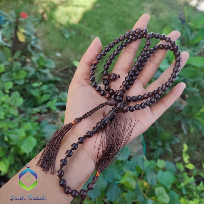 Tasbih Kayu Galih Asem Model Kuncir, Size 6mm Dan 8mm_COD