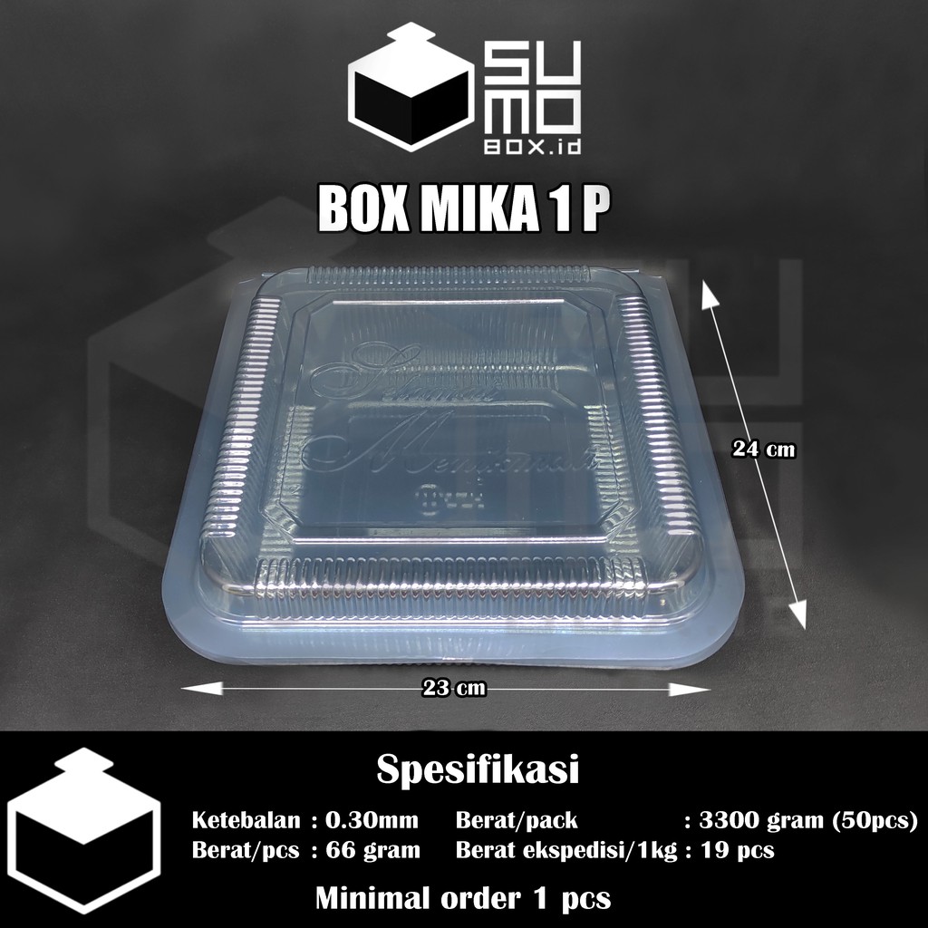Box mika plastik bening jumbo / Box mika plastik kue bolu ukuran besar 1P [ECERAN]