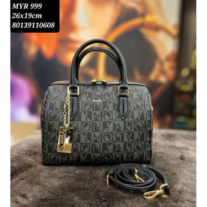 tas bonia original speedy monogram hitam M