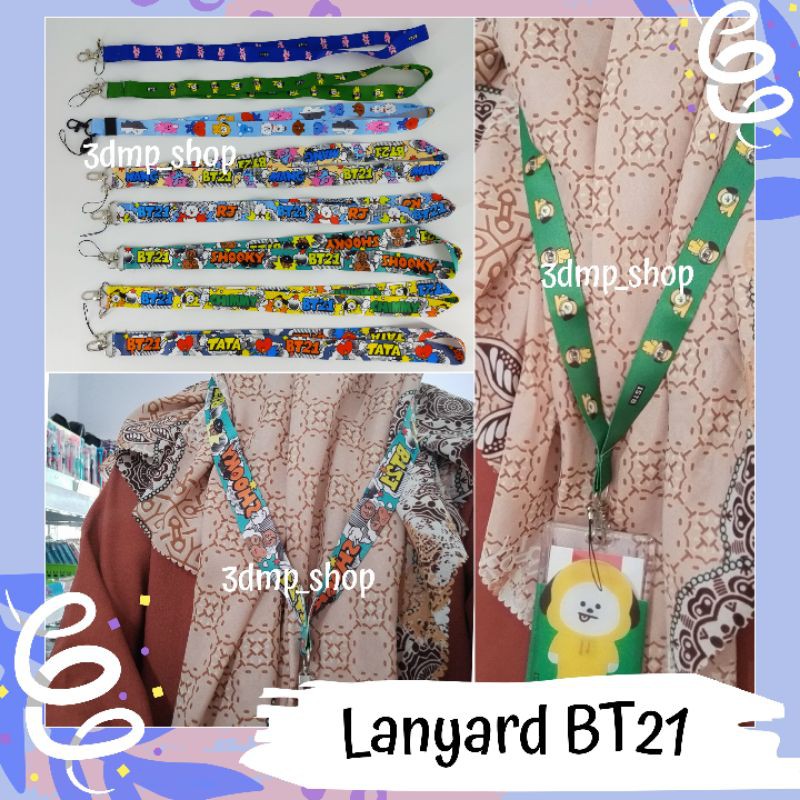 Lanyard Panjang Keyring Gantungan Bt21 BTS tata chimmy rj mang cooky shooky