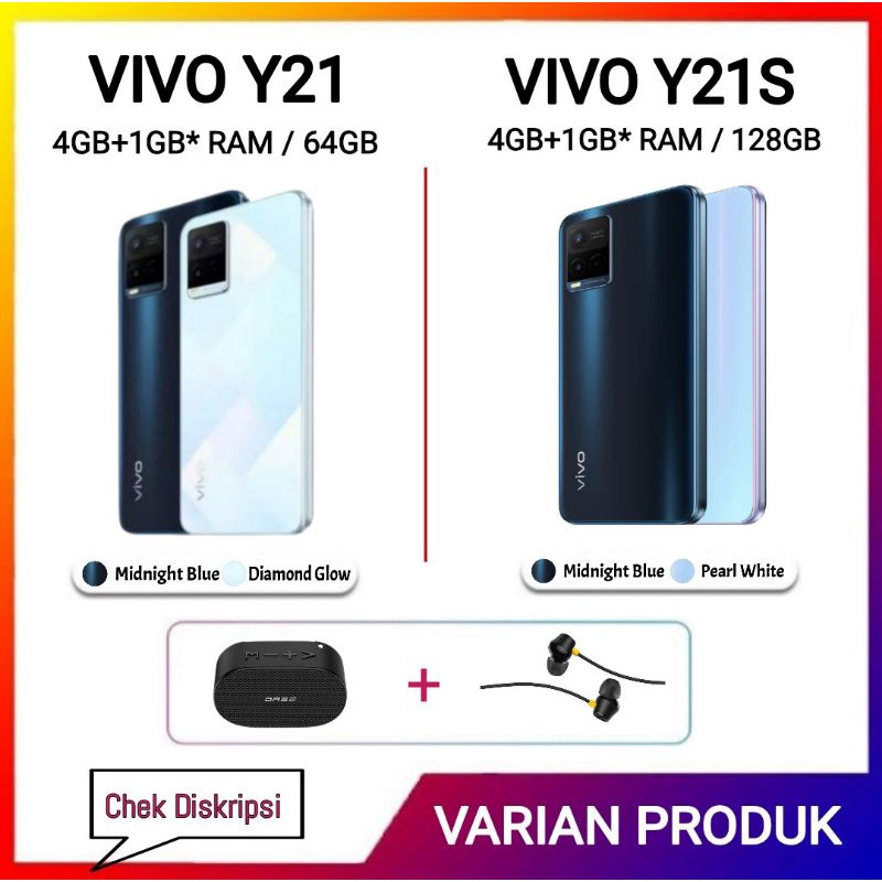 VIVO Y21 4/64 | Y 21A 4/64 | Y21s - Y21 s 4/128 | Y02T 4/64 GARANSI RESMI VIVO