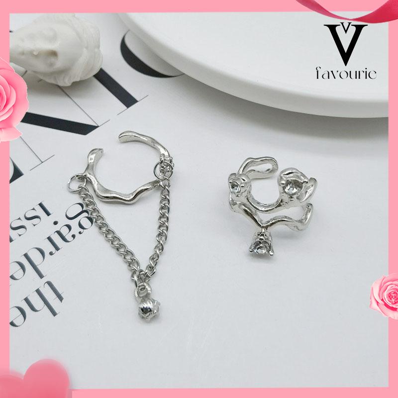 [COD]2pcs Cincin Model Gelombang Tidak Teratur Adjustable Untuk Wanita-FA