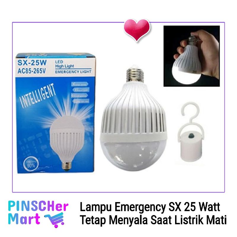 Lampu Emergency LED SX-25 Watt Bohlam Sentuh Nyala Light SX 25W 25Watt Darurat Light Lamp Tahan Lama