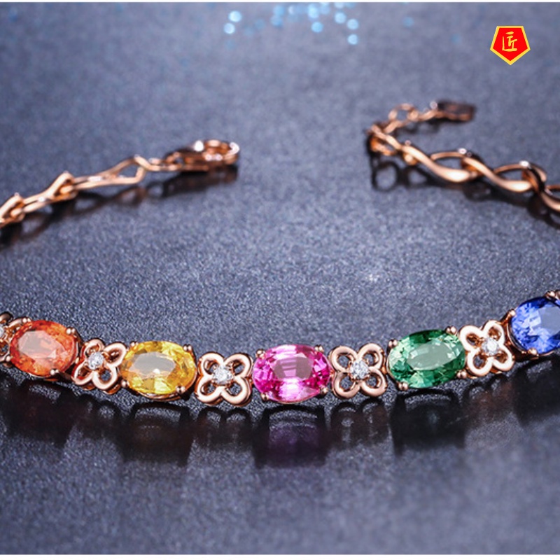 [Ready Stock]Fashion Color Gemstone Bracelet