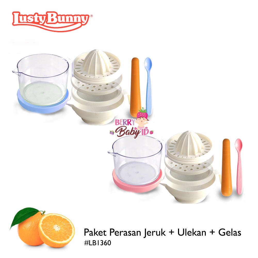 Lusty Bunny Set Paket Perasan Jeruk Gelas Ulekan LB1360 Perlengkapan Makan Bayi Baby Food Maker Berry Mart