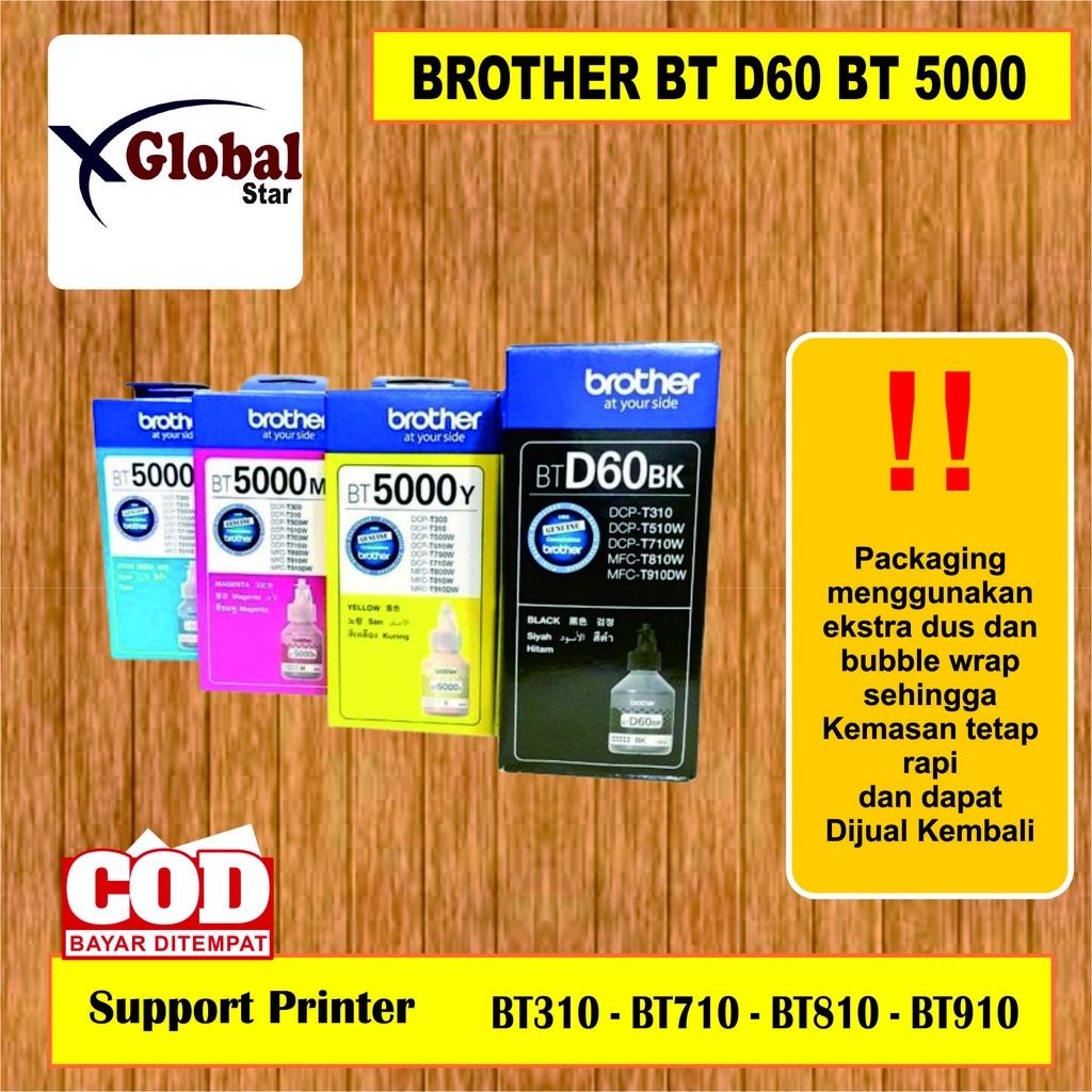 Tinta Brother BT d60bk BT5000 PREMIUM(COMPATIBLE) FOR DCP - T310 , DCP -T510W , DCP-T710W , DCP-T810W