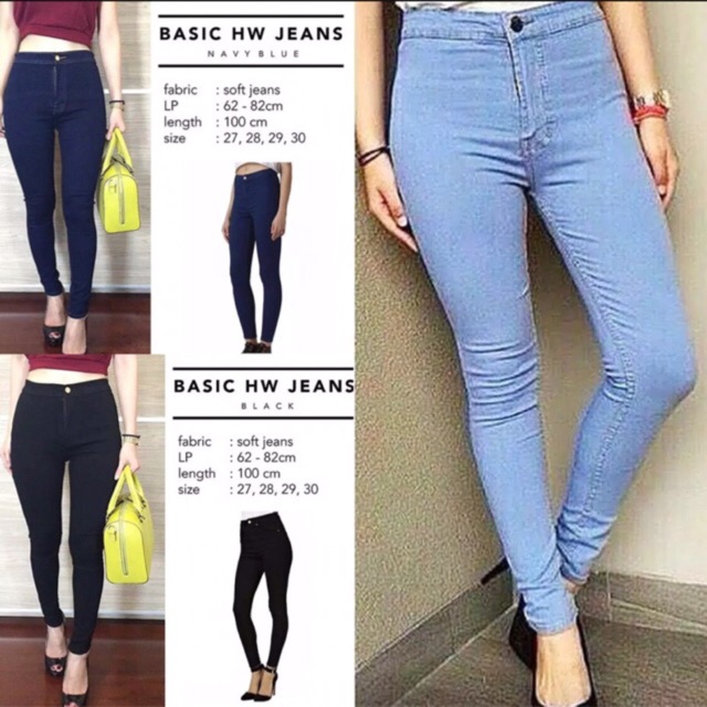 RESTOCK 4wrna GF celana Jeans HW punny / Celana Jeans HIghwaist murah wanita