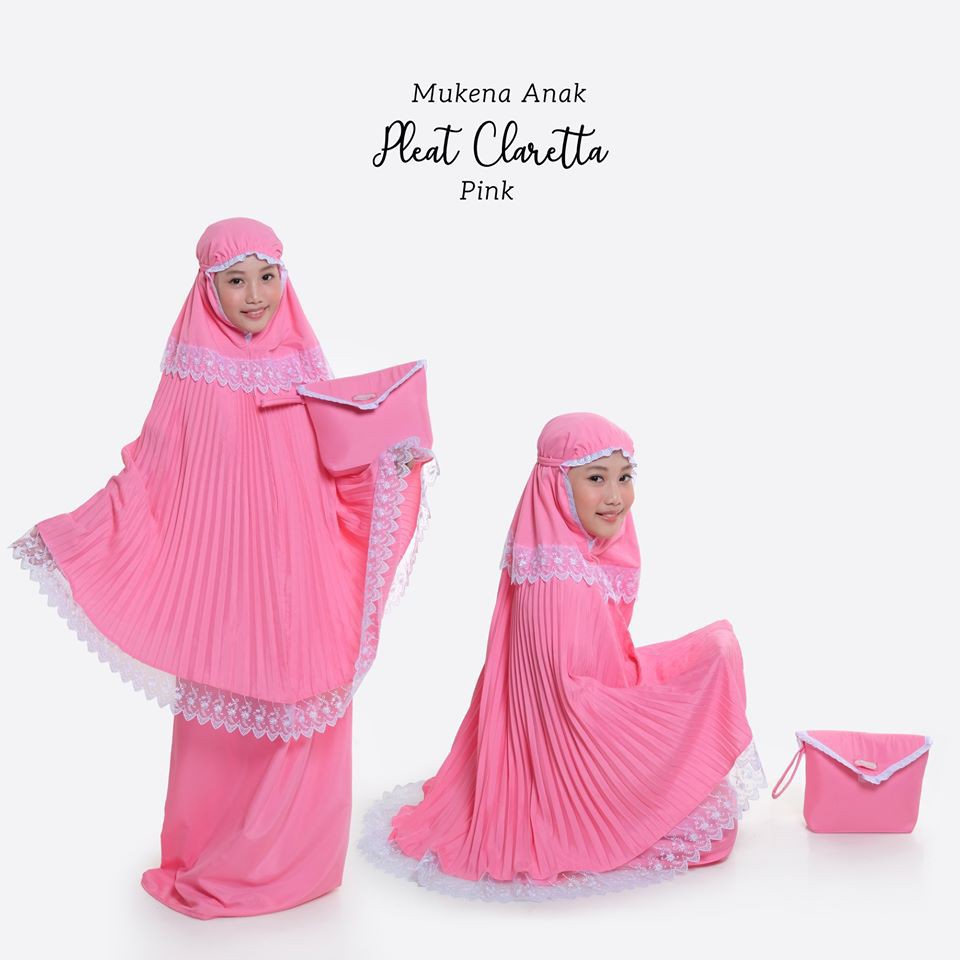 Mukena Anak Pleat Claretta | Mukena Pleat Claretta | Mukena Anak Katun Pleat Claretta | Mukena Murah