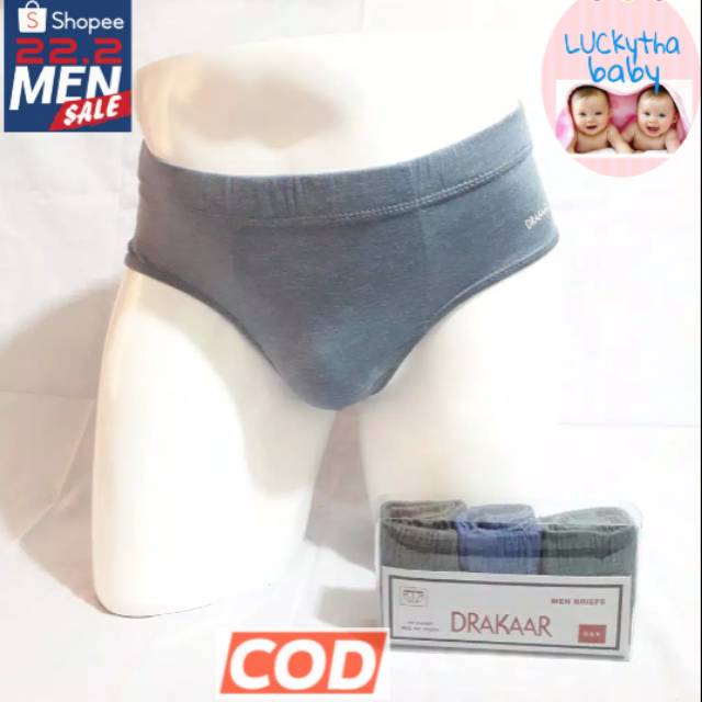 (3pcs) celana dalam pria  drakar mika s.m.l.xl/ cd pria / celana dalam laki / underwear