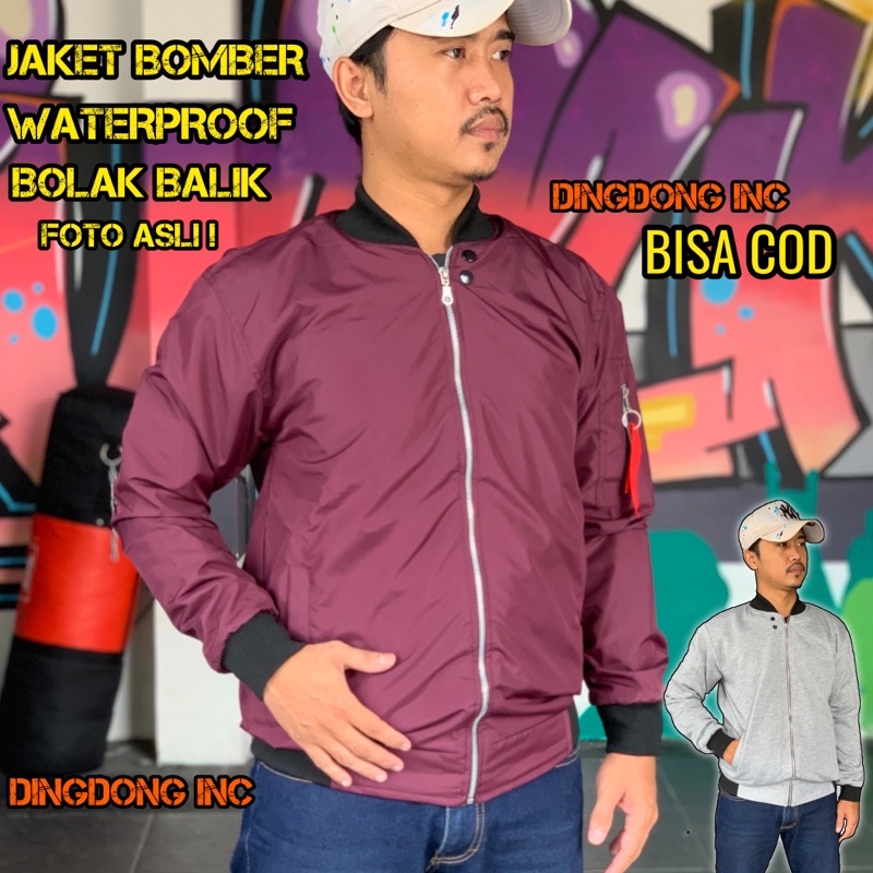 COD JAKET BOMBER BOLAK BALIK ANTI AIR PRIA WANITA BAHAN COLUMBIA SUPER WATERPROOF OLAH RAGA SAUNA BB TERMURAH JAKET LARI SEPEDA WATERPROOF