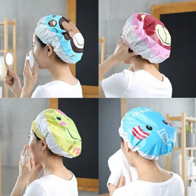 SHOWER CAP PENUTUP KEPALA SAAT MANDI ATAU KERAMAS