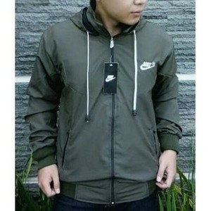 Jaket Parasut Nike Abu Tua-hijau army