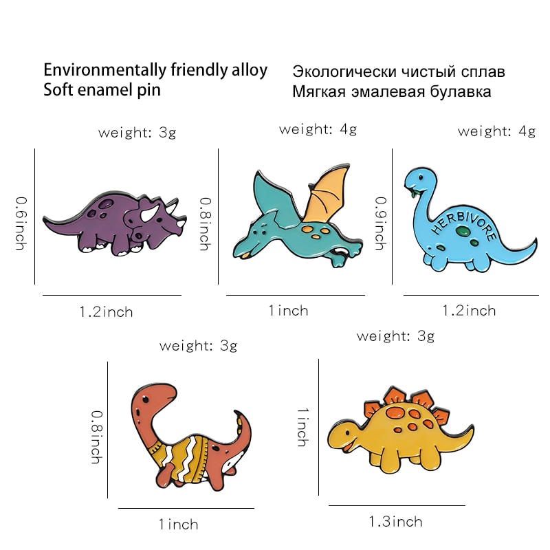 Bros / Pin Desain Dinosaurus Enamel Untuk Aksesoris Kerah Pakaian / Tas / Hadiah Anak