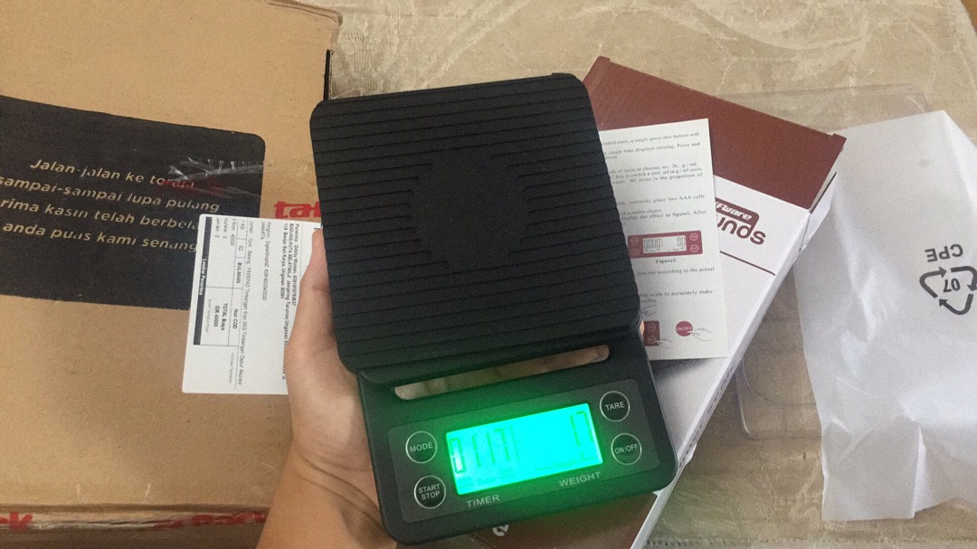 Freepad Timbangan Kopi 3kg Timbangan Dapur Akurasi 0.1g + Bonus Alas Karet Anti Slip Kualitas Top
