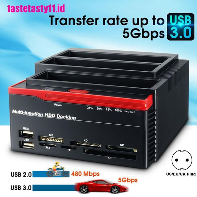 【TTID】External Triple SATA IDE HDD Docking Station 2.5''/3.5''Hard Drive Card R