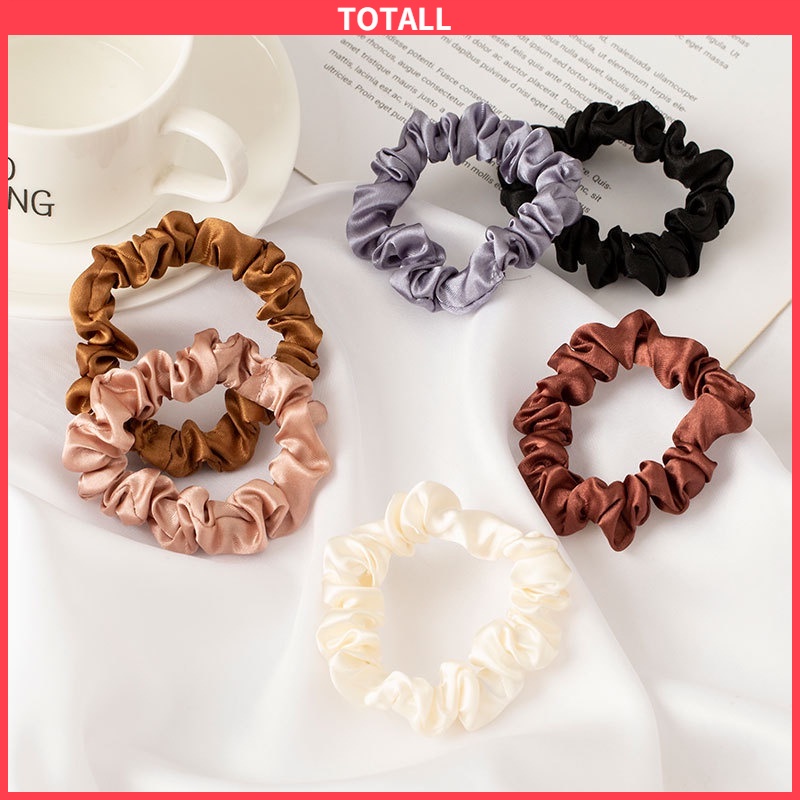 [✅READY STOCK] 1 Set 6pcs/Ikat Rambut COD Ponytail Scrunchie Kain Satin Sutra Elastis Tali Rambut  Wanita  Penjualan Panas Mode