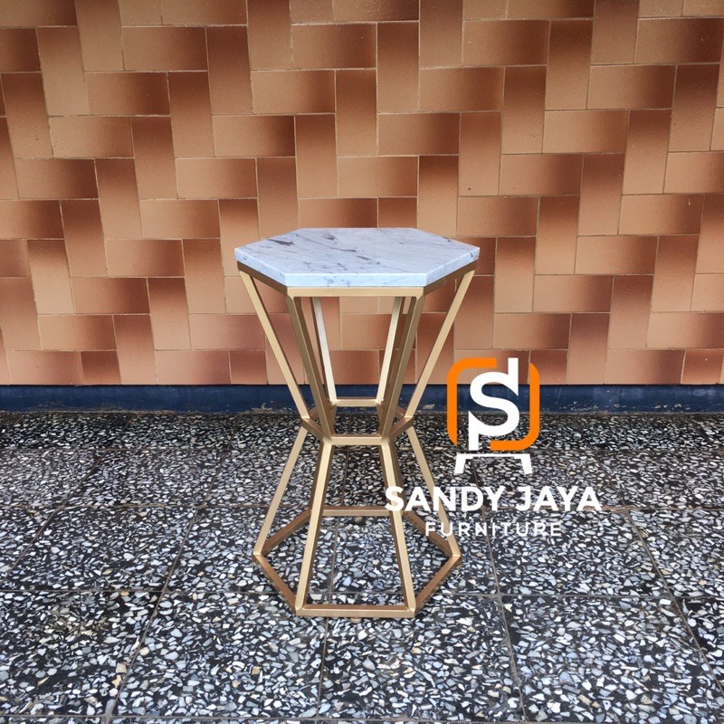 Coffee table marmer carara, meja marmer, meja samping industrial